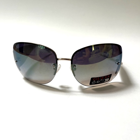 New Original GUESS Wrap Around Sunglasses GO00034 Acetate Embossed White - Picture 2 of 6